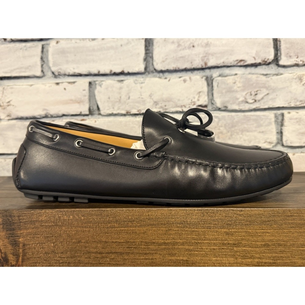 Ralph Lauren Purple Label Harold Tassel Loafer Men 11D Black Leather Shoe Italy